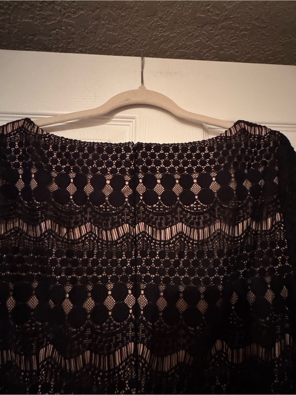 Jessica Howard Sz 16 W Black Lace Overlay Dress with Nude Lining - Picture 10 of 13